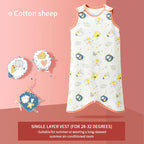 0.5 TOG Baby Sleeping Bag – Cartoon Print Cotton Sleeveless Sleep Sack for Summer