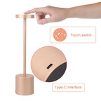 Rechargeable Table Lamp – Stepless Dimming Touch Light for Bedside Decor