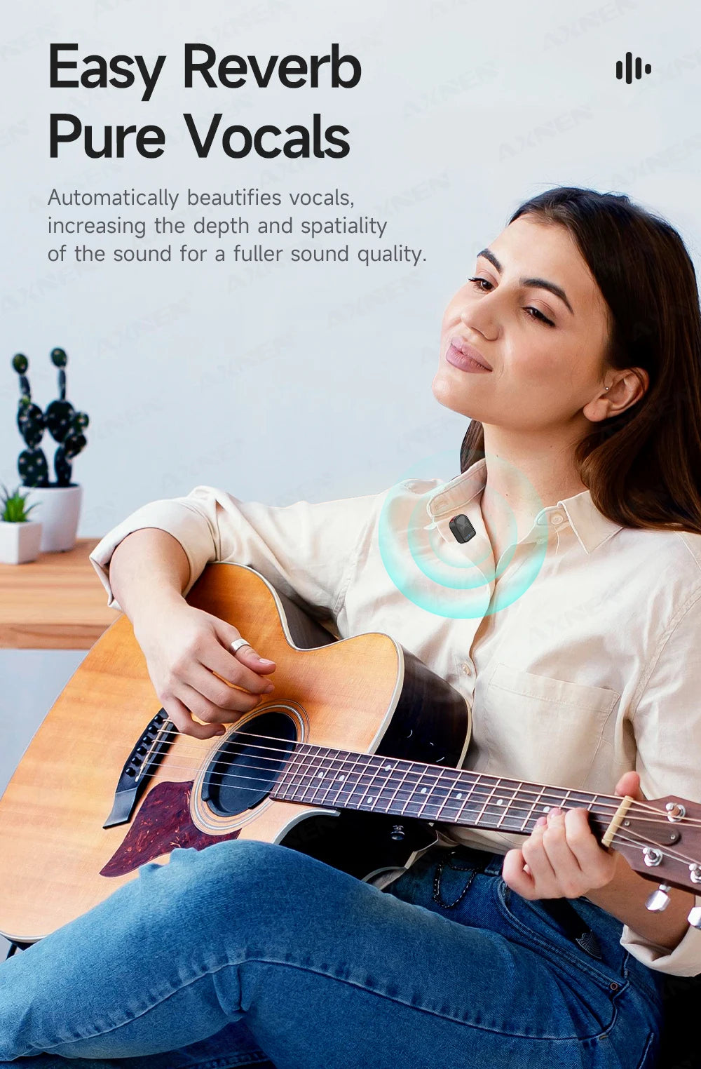 Wireless Lavalier Microphone – ENC Noise Cancelling for iPhone and Android