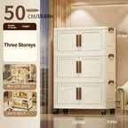 Foldable Storage Box with Clear Door – Stackable Organizer for Home Decluttering