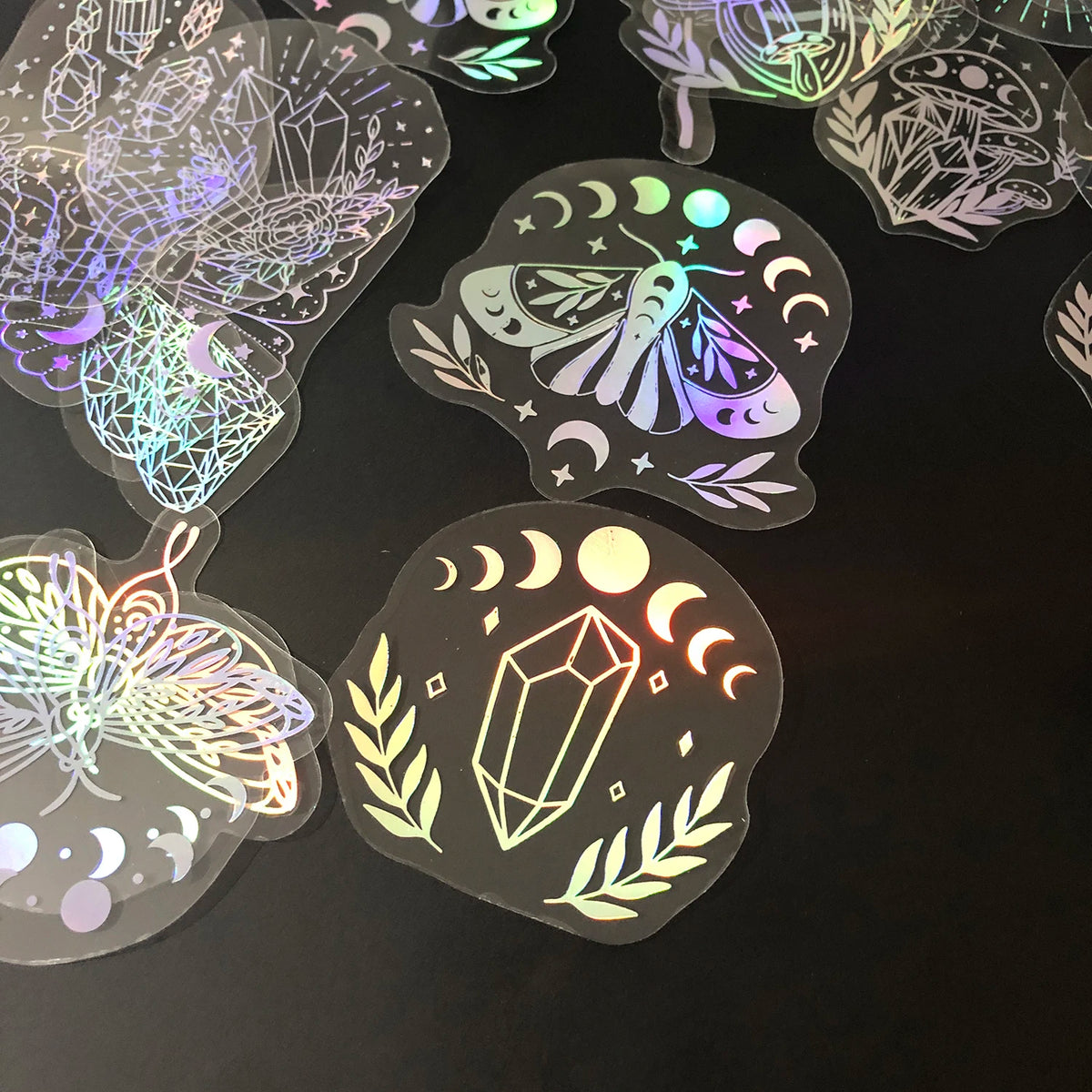 Holographic Glitter Stickers – Transparent Waterproof Decals for Scrapbooking