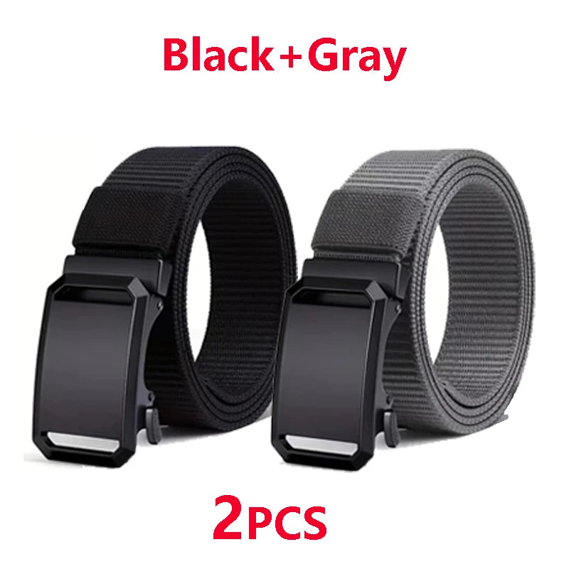 Tactical Canvas Belt – Durable Automatic Buckle for Men Outdoor Hunting