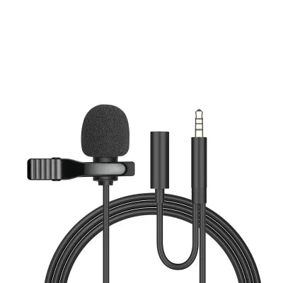 Portable Lavalier Lapel Microphone – 1.5m Wired Mic for Phone and Laptop