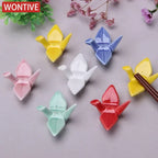 Japanese Ceramic Crane Holder – Decorative Rest for Incense or Chopsticks