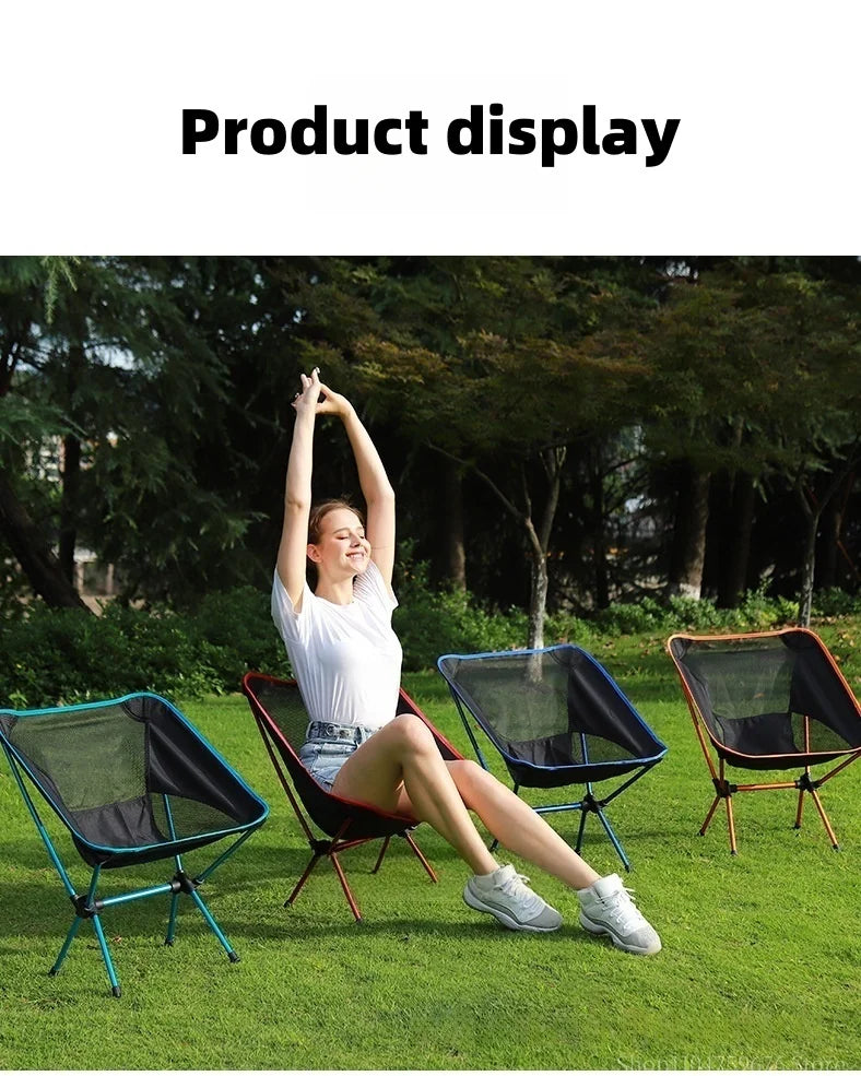 Folding Moon Chair – Lightweight Aluminum Portable Chair for Camping