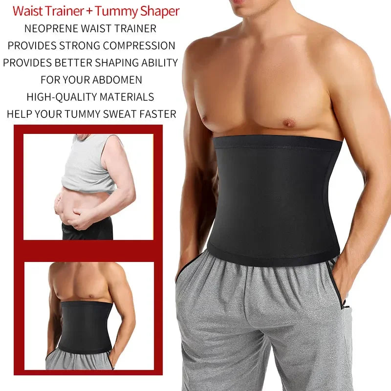 Mens Sauna Waist Trainer – Adjustable Abdomen Shaper for Fitness Slimming