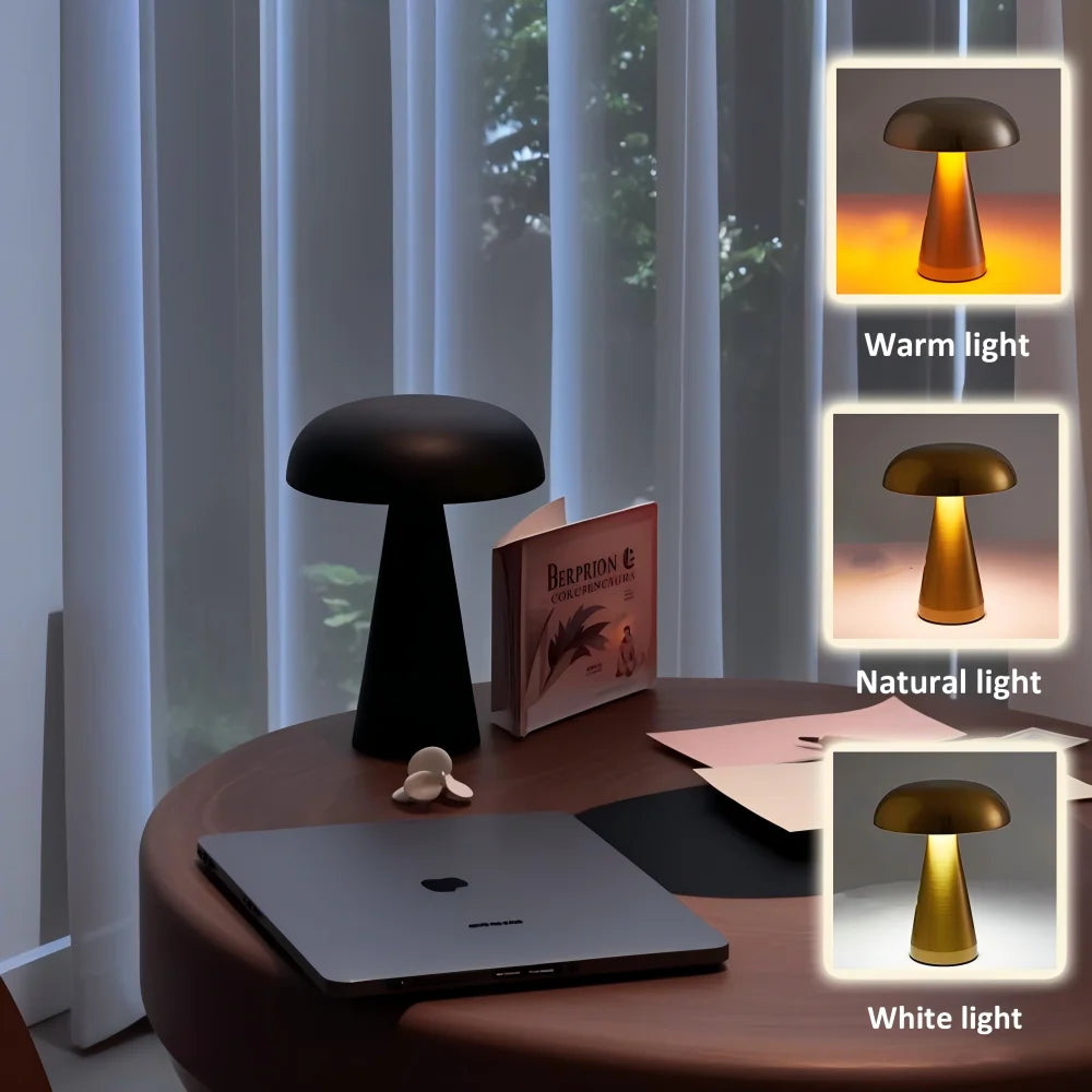 Mushroom Table Lamp – Iron Art Modern Decor for Bedroom Bedside Lighting