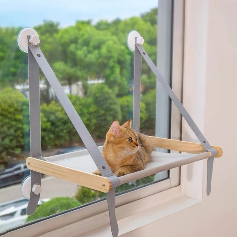 Foldable Cat Window Hammock – Suction Cup Aerial Perch for Indoor Cats