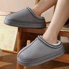 Fluffy Platform Slippers – Plush Warm Cotton Shoes for Winter Home Comfort