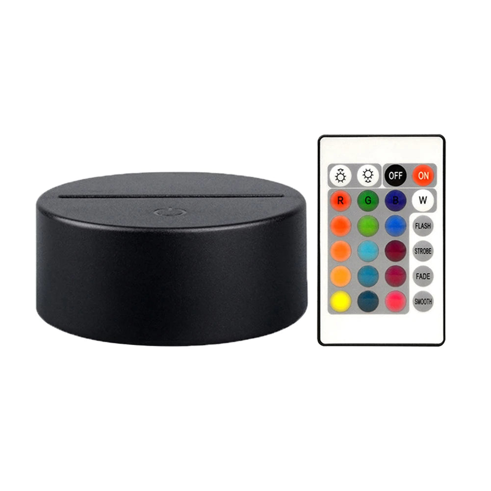 RGB LED Night Light Base – 16 Color Display Stand for Acrylic Art