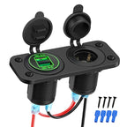 Dual USB Socket Panel – Waterproof QC3.0 Quick Charge for Car Boat RV