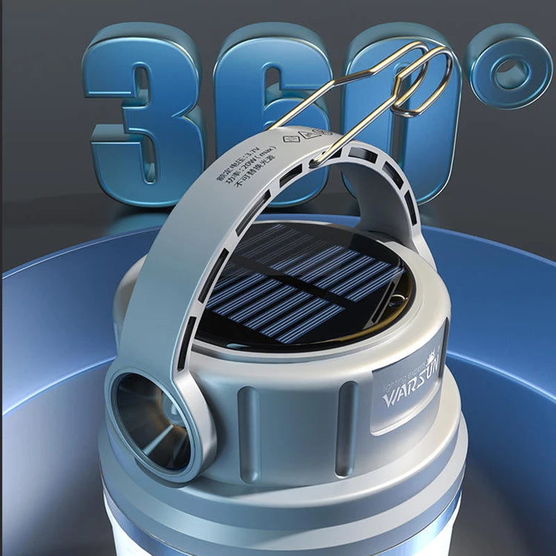 Rechargeable Solar Camping Lamp – 1100 Lumen LED Light for Outdoor Sports