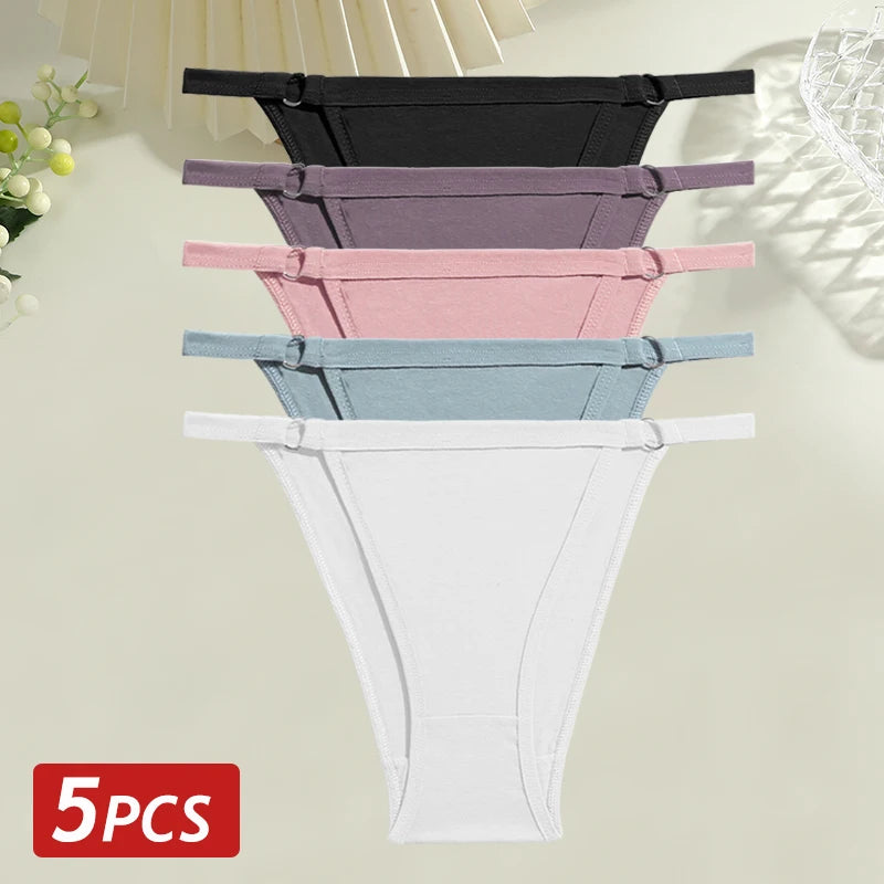 Cotton Low Rise Briefs – Metal Ring Hollow Panties for Women M-2XL
