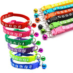Printed Bell Pet Collar – Adjustable Safety Necklace for Cats and Small Dogs