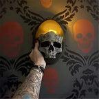 Gothic Skeleton Candlestick Pendant – Resin Wall Art for Home Decor