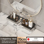 Aluminum Bathroom Wall Shelf – Punch-Free Storage for Kitchen and Toilet