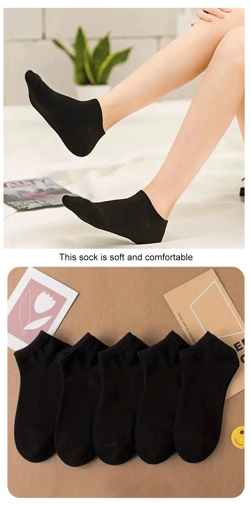 Men's Ankle Boat Socks – Solid Color Sweat-Absorbent Cotton for Business Sport