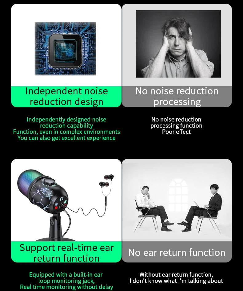 USB Gaming Microphone – Noise Cancelling Condenser for Podcast Recording