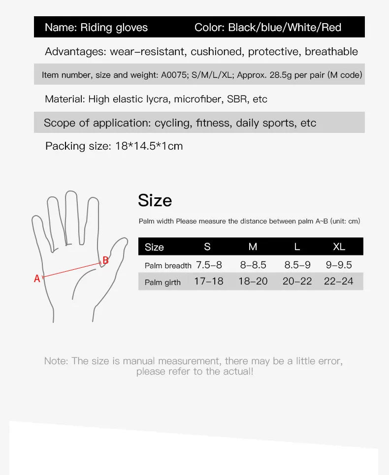 Half Finger Cycling Gloves – Anti-Slip Breathable Mittens for Road MTB Racing