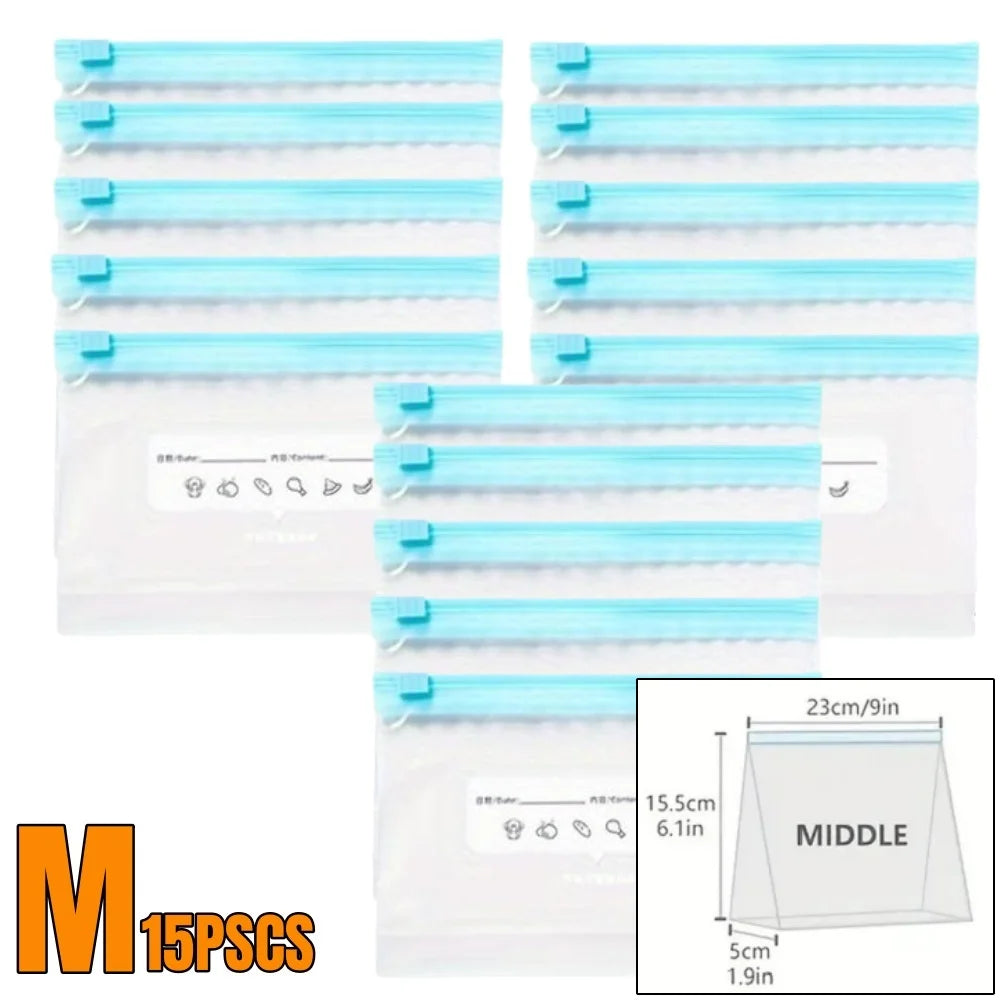 Leakproof Zipper Storage Bags – Fresh Keeping Food Organizers for Kitchen