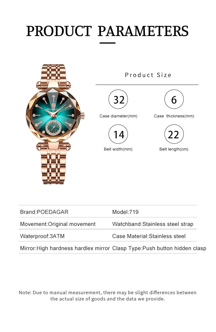 Elegant Stainless Steel Quartz Watch – Luxury Fashion Accessory for Women