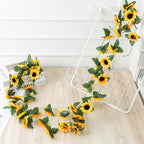 Silk Sunflower Ivy Garland – 250cm Artificial Hanging Vine for Home Wedding Decor