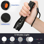 T6 LED Zoomable Flashlight – Waterproof Aluminum Torch for Camping
