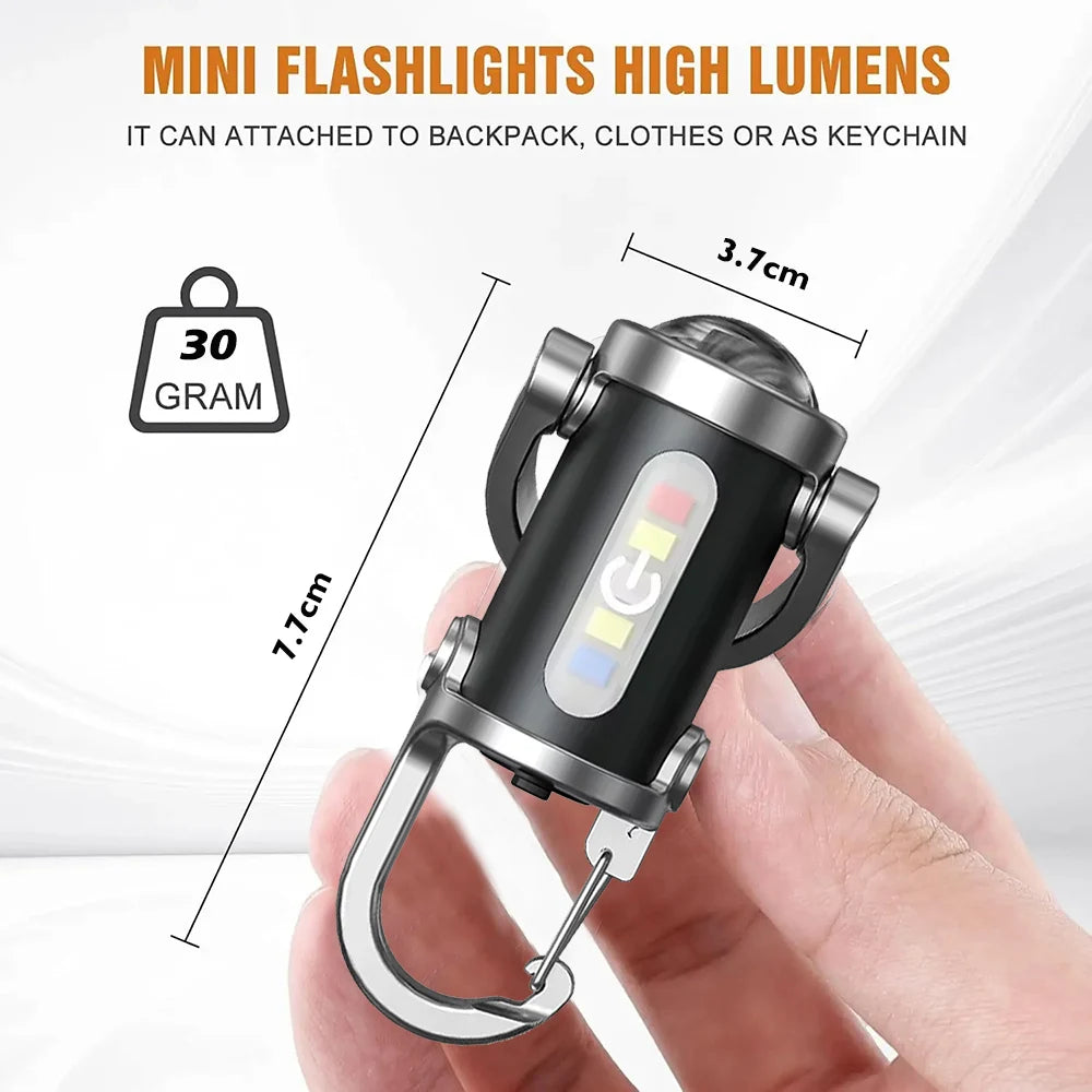 Rechargeable COB Keychain Flashlight – Portable Pocket Light for Camping