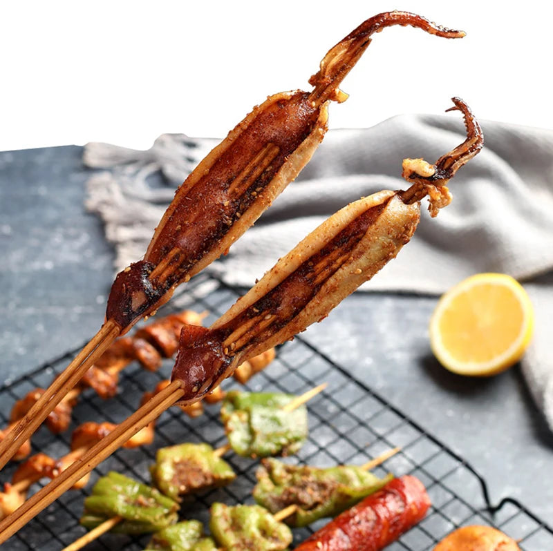 Natural Bamboo Skewers – Disposable Sticks for Grilling and BBQ Appetizers