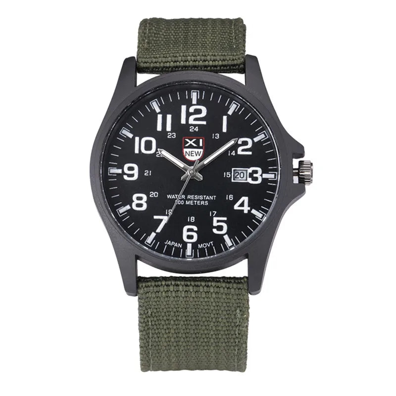 XINEW Nylon Band Quartz Watch – Military Casual Wristwatch for Men