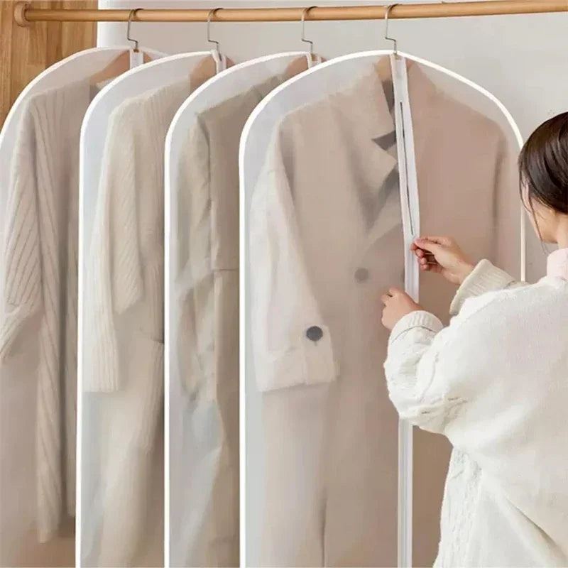 Transparent Zippered Garment Bag – Dustproof Cover for Suit and Dress Storage