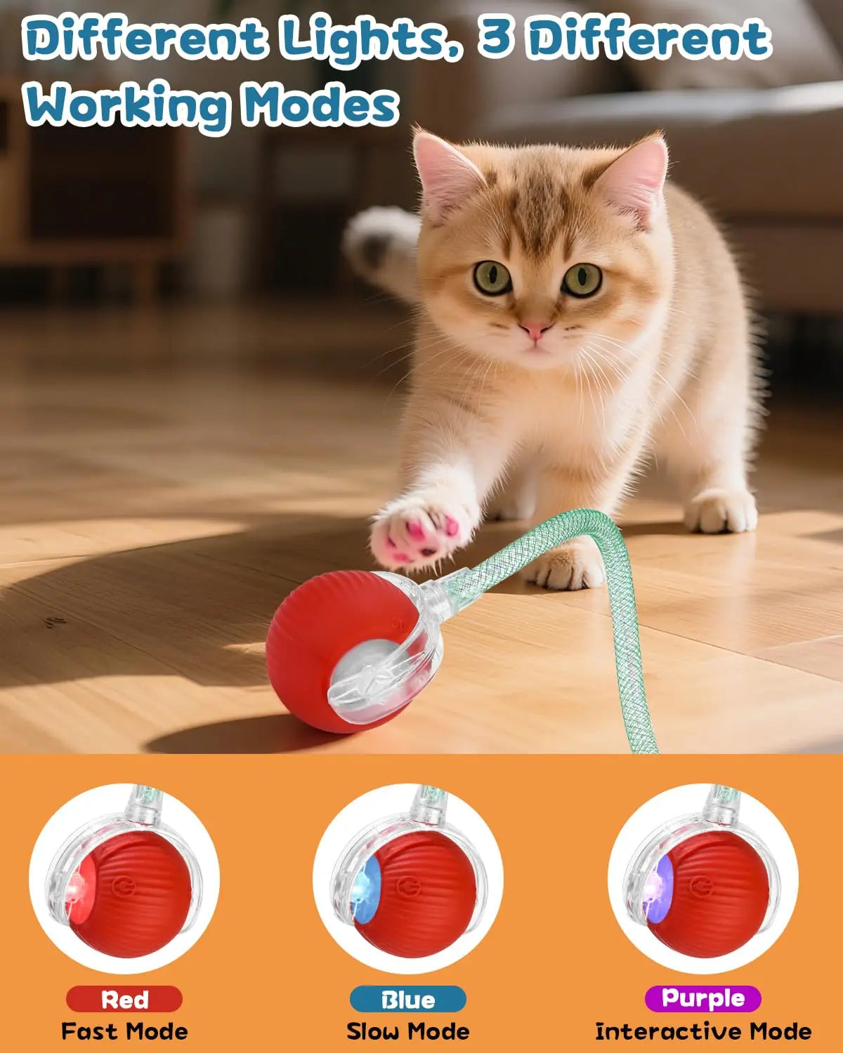 Interactive Rolling Cat Ball – Rechargeable Smart Toy for Pet Exercise