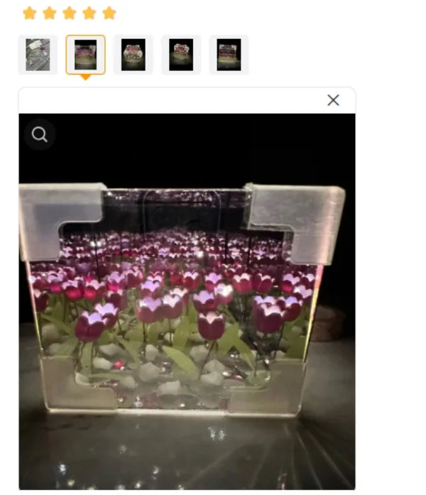 DIY Tulip Flower Sea Cube Night Lamp – Handmade Creative Gift for Girlfriend
