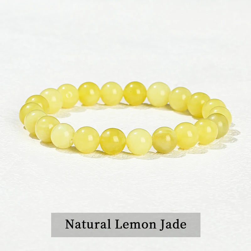 Natural Stone Bead Bracelet – Healing Crystal Gemstone Jewelry for Men and Women