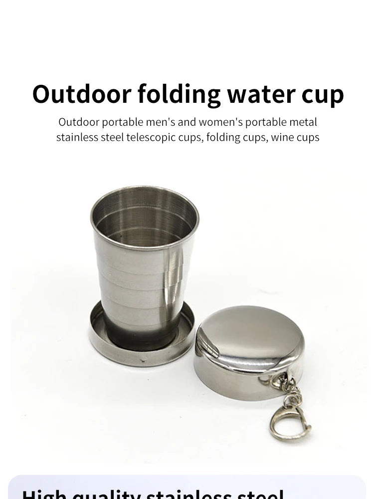 Stainless Steel Telescopic Cup – Portable Folding Drinkware for Camping