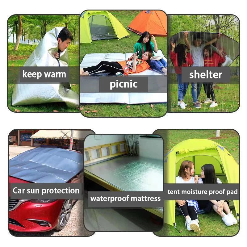Aluminum Foil Picnic Mat – Moisture-proof Camping Pad for Outdoor Hiking