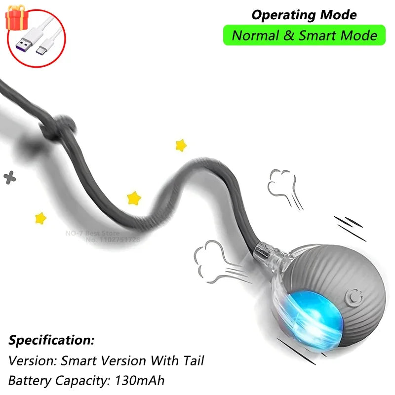 Interactive Rolling Cat Ball – Rechargeable Smart Toy for Pet Exercise