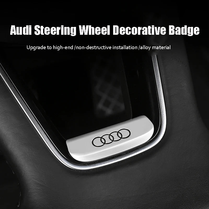 Aluminum S-Line Steering Wheel Emblem – Decorative Car Interior Accessory