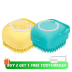 Silicone Pet Bath Brush – Shampoo Dispenser for Dog and Cat Grooming