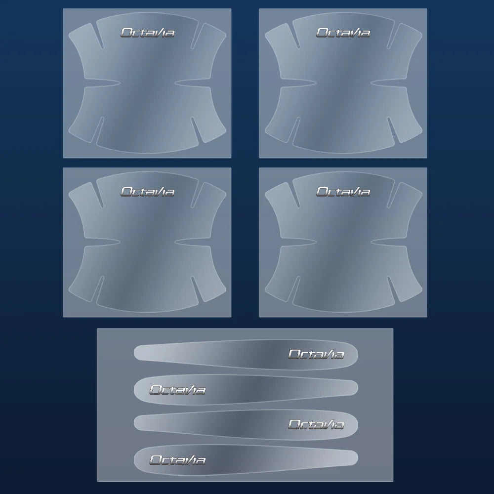 Transparent Car Door Handle Protectors – Anti-Scratch Film for Skoda Models