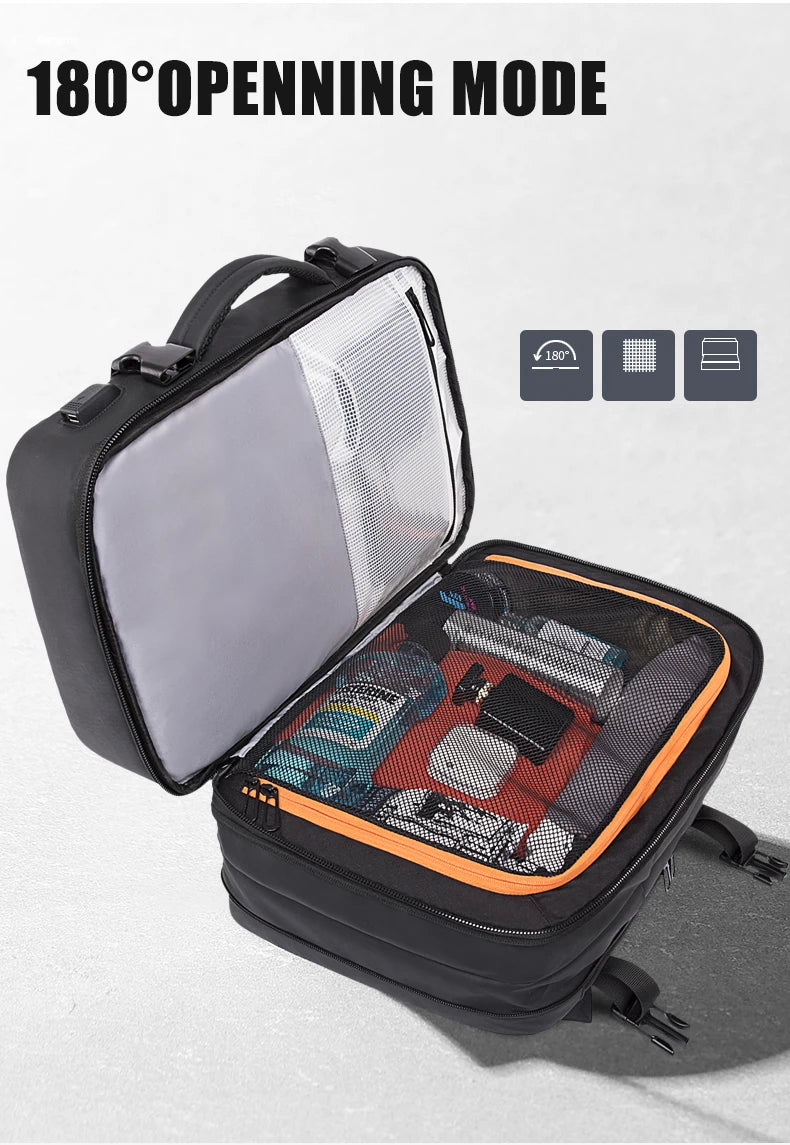 Expandable 17.3-inch Laptop Backpack – Waterproof Travel Bag for Men