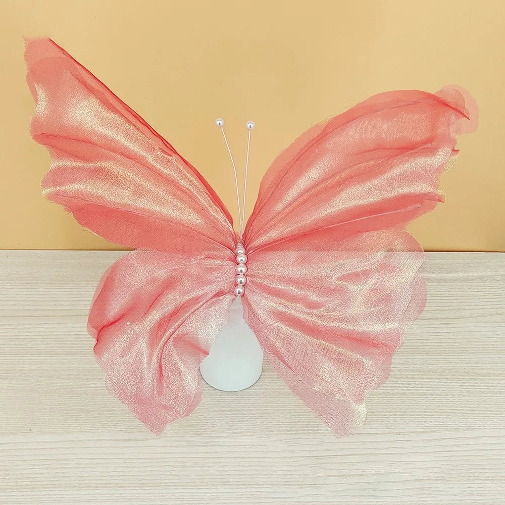 Large 3D Gauze Butterfly Decoration – Hollow Hanging Display for Weddings