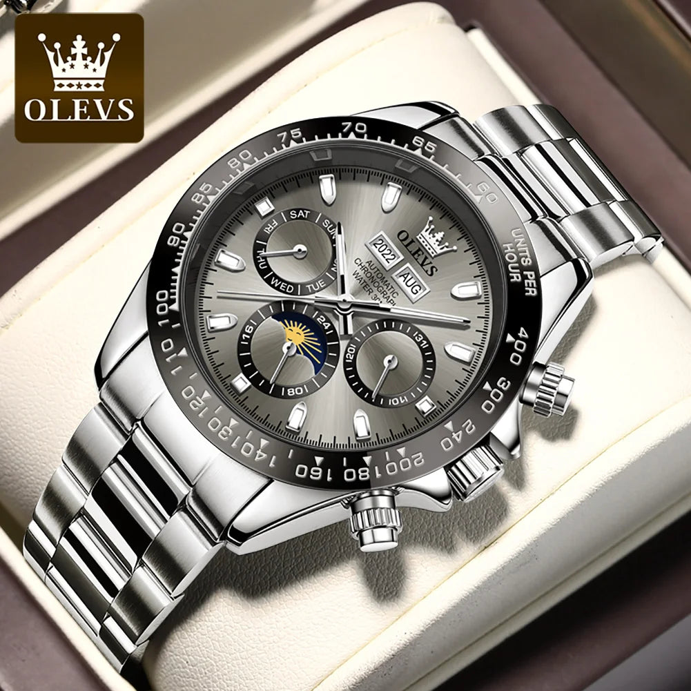OLEVS Automatic Mechanical Watch – Luxury Chronograph for Business and Sports