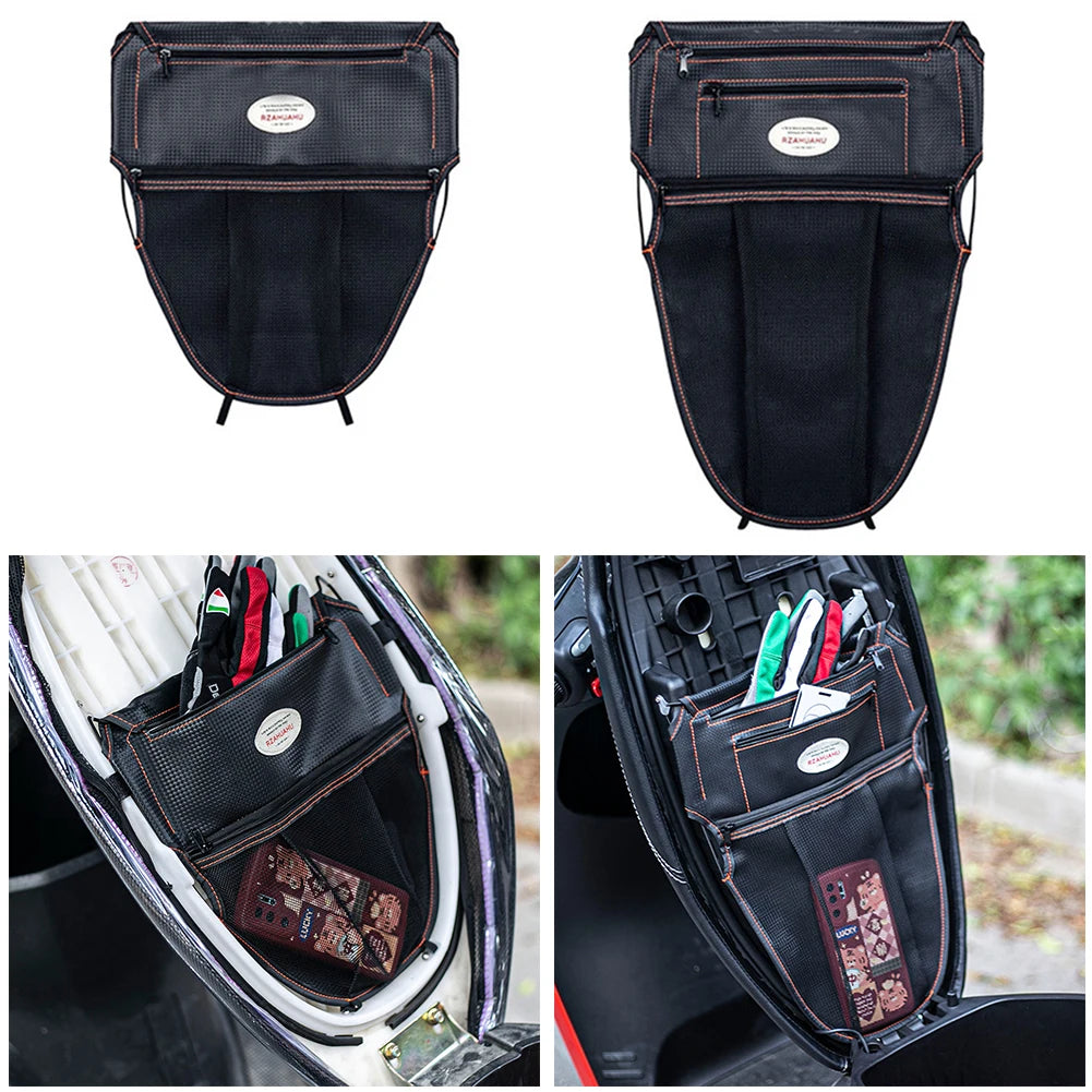 Motorcycle Seat Storage Bag – Expandable Tool Organizer for Vespa Scooters