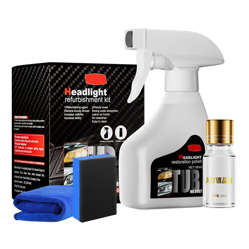 Car Headlight Restoration Kit – Chemical Polish for Auto Headlamp Repair