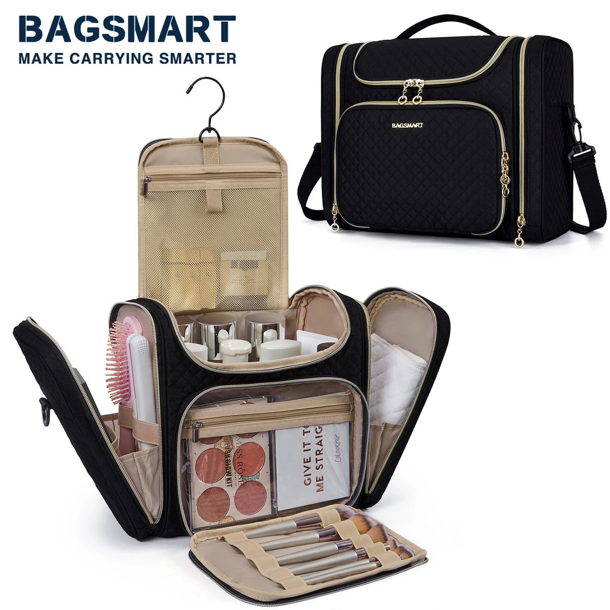 Water-Resistant Makeup Bag – Large Capacity Travel Organizer for Cosmetics