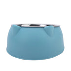 Stainless Steel Inclined Cat Bowl – Ergonomic Pet Food Feeder for Cats and Dogs