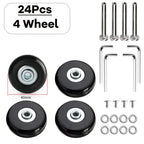 Silent Rubber Luggage Wheels – Durable Travel Bag Replacement for Repair