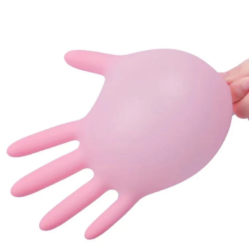 Pink Nitrile Disposable Gloves – Powder Free for Cleaning and Salon Use