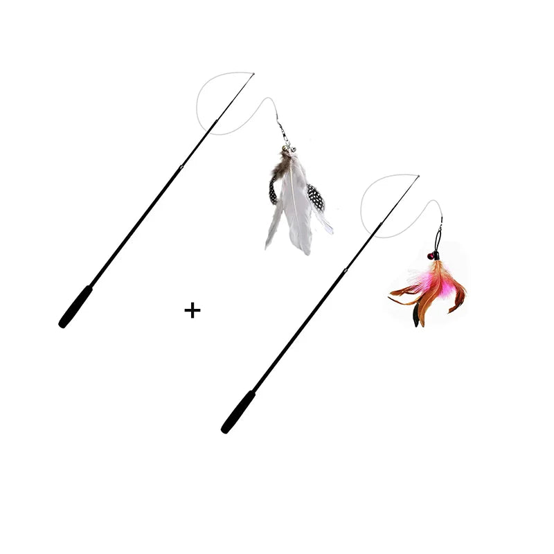 Telescopic Carbon Fiber Cat Wand – 1.8m Interactive Feather Toy for Pet Play